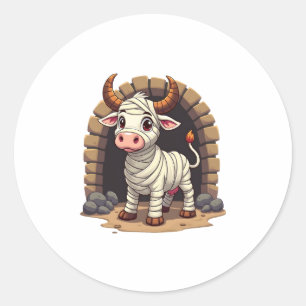 Moo-Mummy Returns Classic Round Sticker