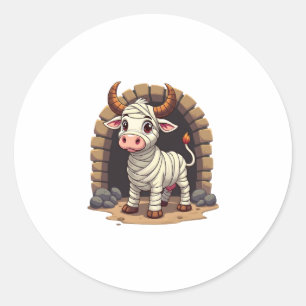 Moo-Mummy Returns Classic Round Sticker