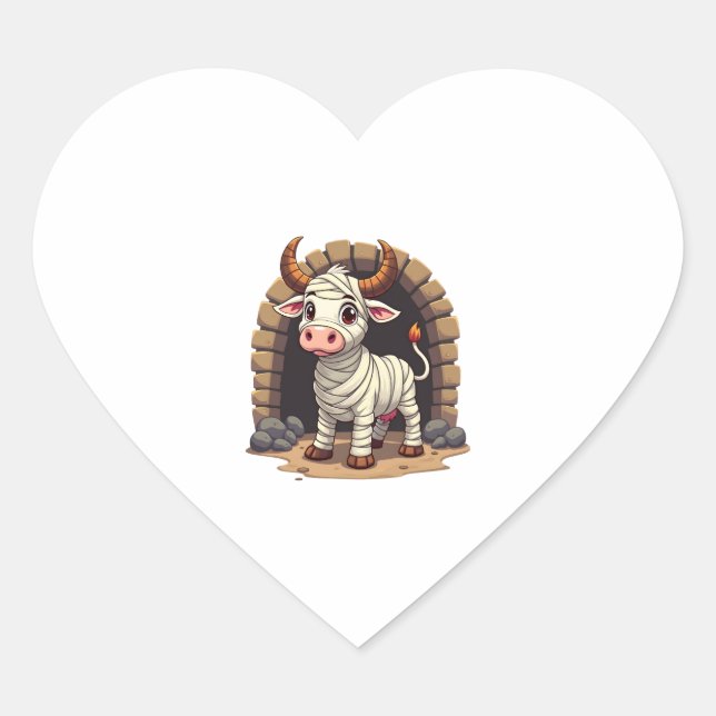 Moo-Mummy Returns Heart Sticker (Front)