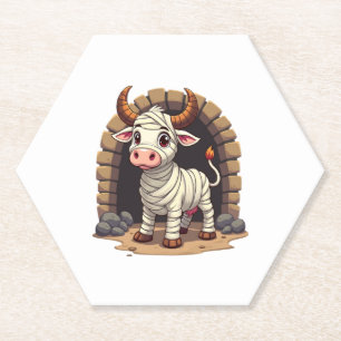 Moo-Mummy Returns Paper Coaster