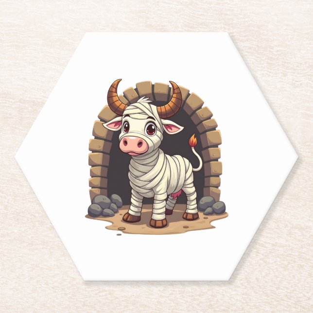 Moo-Mummy Returns Paper Coaster (Front)