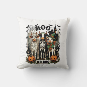 Moo or Boo Halloween Cow Cushion