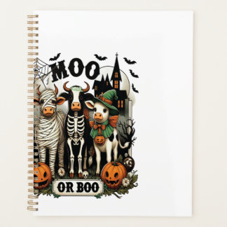 Moo or Boo Halloween Cow Planner
