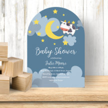 Moo Over the Moon Baby Shower Invitation