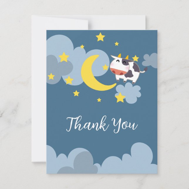Moo Over the Moon Baby Shower Invitation (Front)