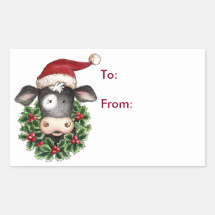 Moo-rry Christmas - Gift Tag