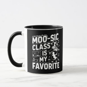 Moo-sic Class is my Favourite Funny Moo Cow School Mug