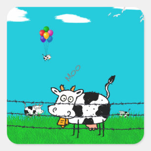 Moo Square Sticker