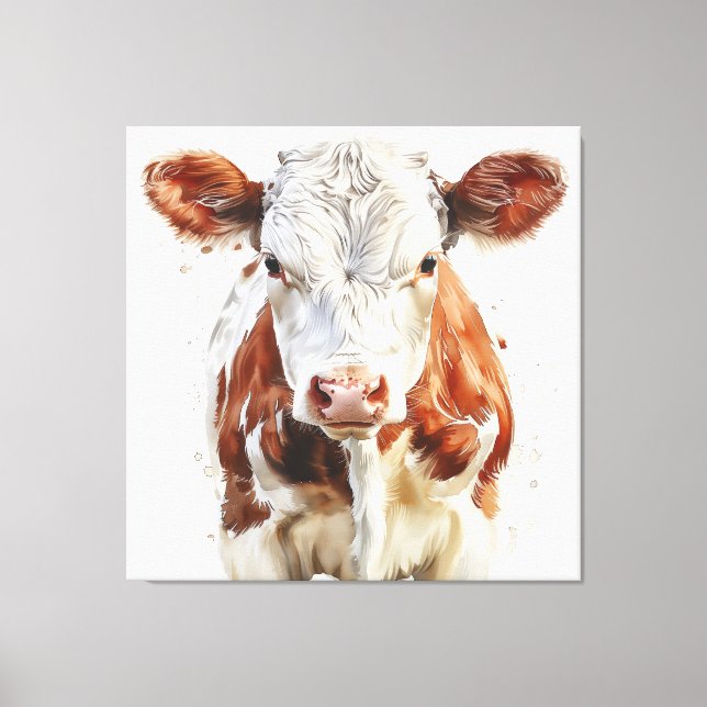🐄🎨 Moo-sterpiece 🖌️ Canvas Print (Front)