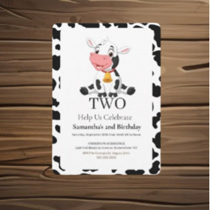 Moo-velous Birthday Celebration Invitation