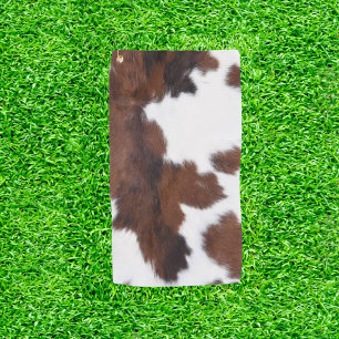 Moo-velous Brown Cow Print Golf Balls Towel