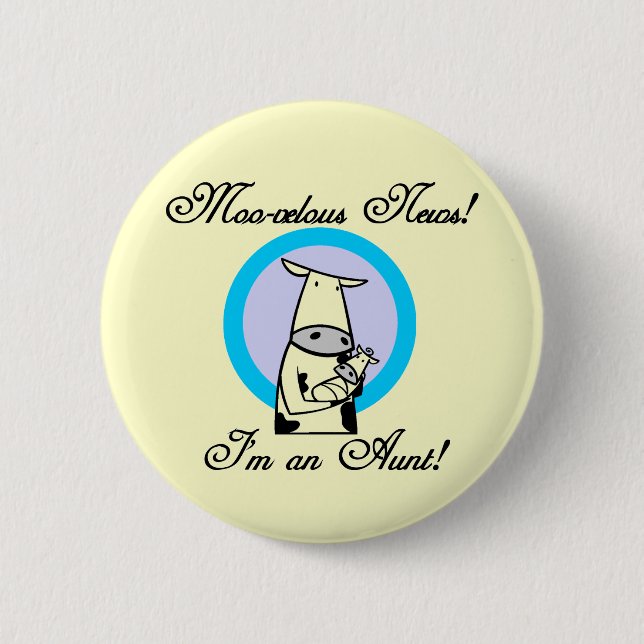 Moo-velous New Aunt Tshirts and Gifts 6 Cm Round Badge (Front)
