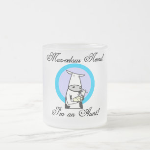 Moo-velous New Aunt Tshirts and Gifts Frosted Glass Coffee Mug