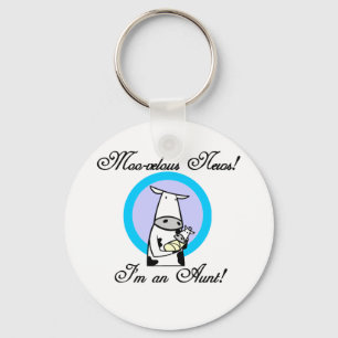 Moo-velous New Aunt Tshirts and Gifts Key Ring