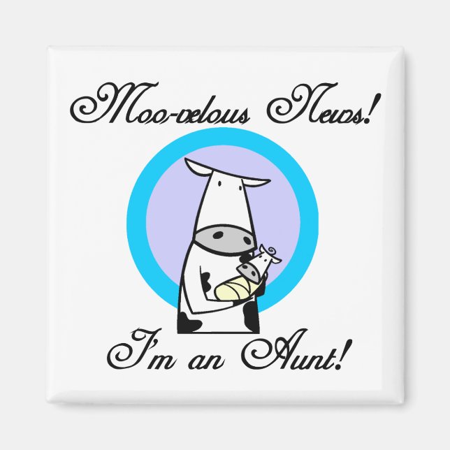 Moo-velous New Aunt Tshirts and Gifts Magnet (Front)