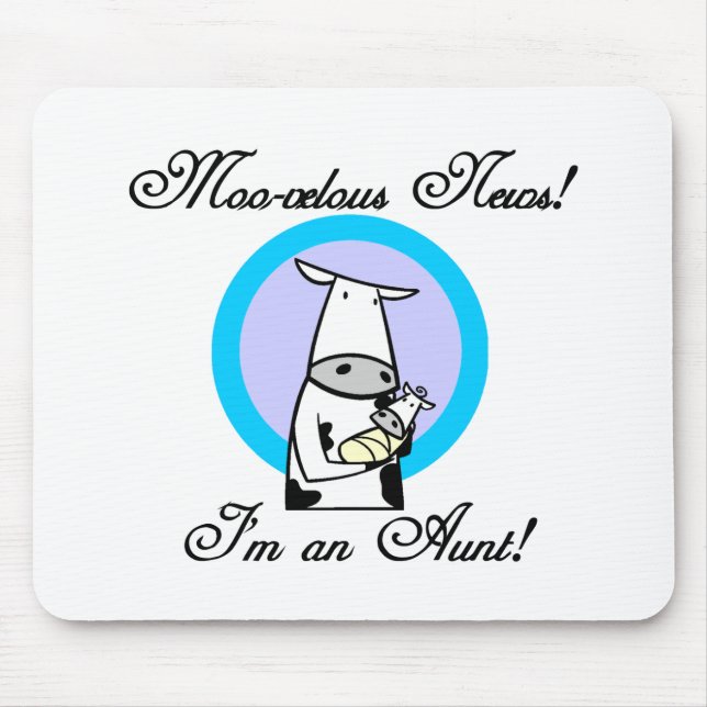 Moo-velous New Aunt Tshirts and Gifts Mouse Mat (Front)