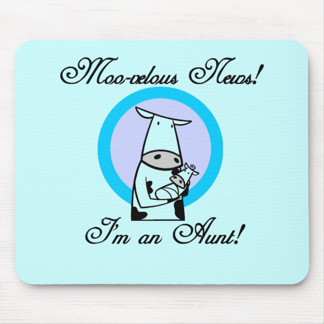 Moo-velous New Aunt Tshirts and Gifts Mouse Mat (Front)