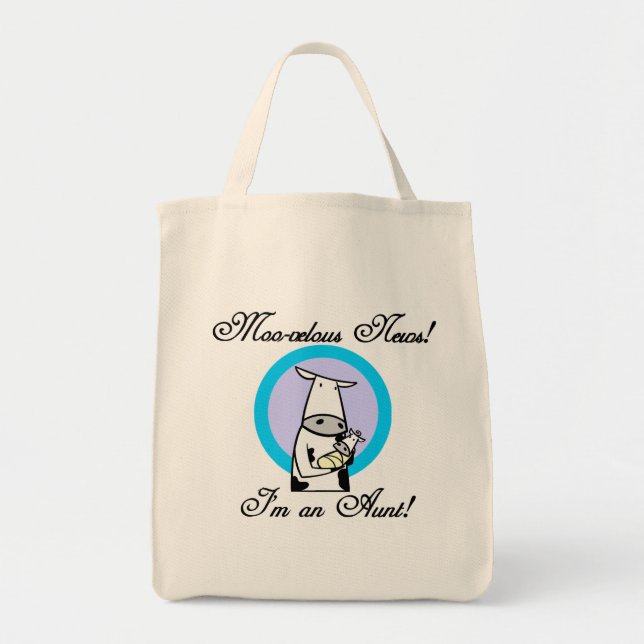 Moo-velous New Aunt Tshirts and Gifts Tote Bag (Front)