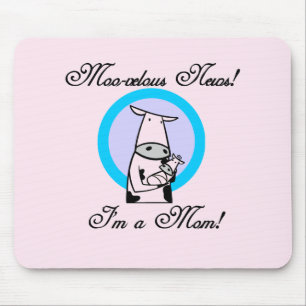 Moo-velous New Mum Tshirts and Gifts Mouse Mat
