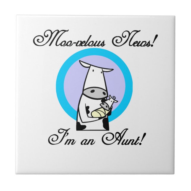 Moo-velous News I'm an Aunt T-shirts and Gifts Tile (Front)