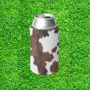 Moo-ving Brown Cow Print Golf Balls Can Cooler
