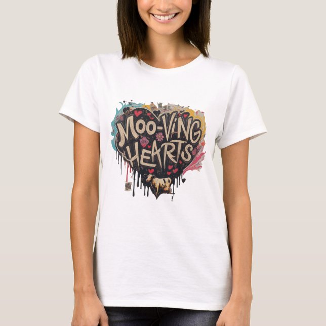 Moo-ving Hearts T-Shirt (Front)