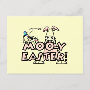 Moo-y Easter T-shirts and Gifts Holiday Postcard