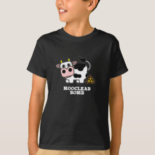 Mooclear Bomb Funny Cow Pun Dark BG T-Shirt