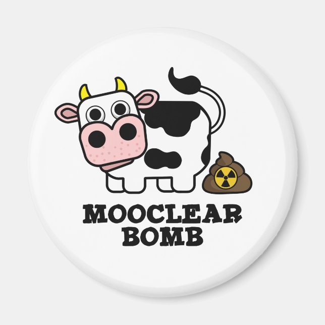 Mooclear Bomb Funny Cow Pun Magnet (Front)