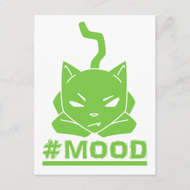 #MOOD Cat Lime Logo Illustration Postcard (Front)