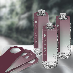 Mood Gradient Wedding Cheers Burgundy Mist ID741 Bottle Tag