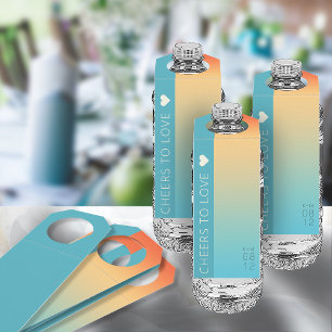 Mood Gradient Wedding Cheers Tropical Sky ID741 Bottle Tag