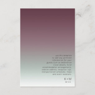 Mood Gradient Wedding Details Burgundy Mist ID741 Enclosure Card