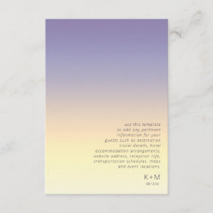 Mood Gradient Wedding Details Indigo Sunset ID741 Enclosure Card