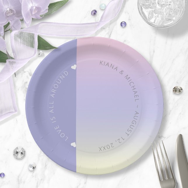 Mood Gradient Wedding Pastel Dawn ID741 Paper Plate (Creator Uploaded)