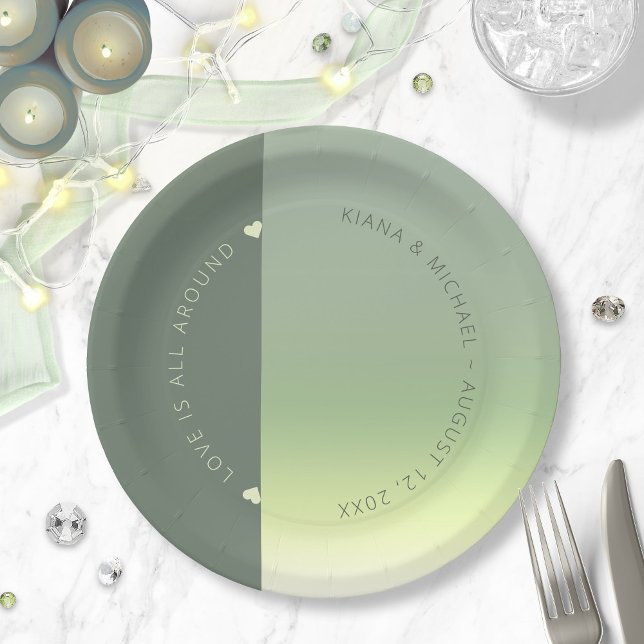Mood Gradient Wedding Spring Meadow ID741 Paper Plate (Creator Uploaded)