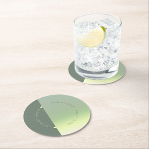 Mood Gradient Wedding Spring Meadow ID741 Round Paper Coaster