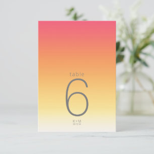 Mood Gradient Wedding Table Hot Summer ID741 Invitation