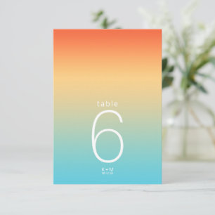 Mood Gradient Wedding Table# Tropical Sky ID741 Invitation