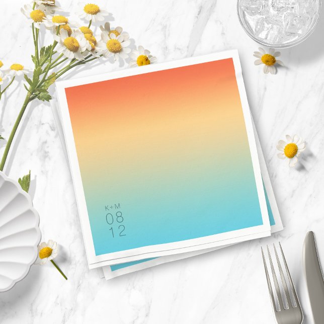 Mood Gradient Wedding Tropical Sky ID741 Napkin (Creator Uploaded)