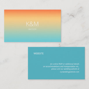 Mood Gradient Wedding Website Tropical Sky ID741 Enclosure Card