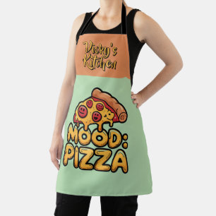 Mood: Pizza - Fun Cartoon Slice with Happy Topping Apron