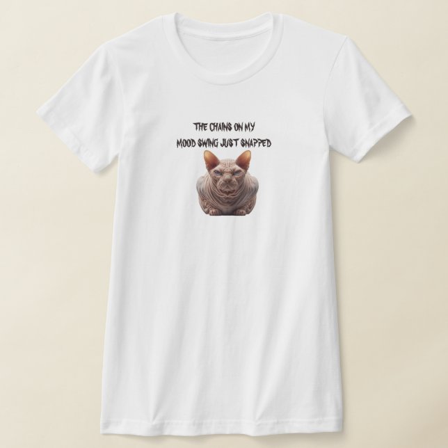 Mood Swing Sphynx Cat T-Shirt (Laydown)