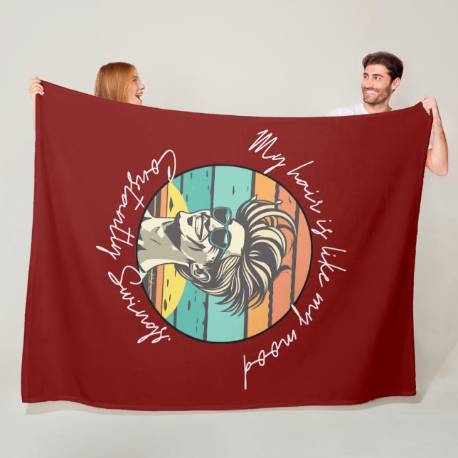 Mood Swinger's Time Machine Black Style Clock Fleece Blanket (In Situ)