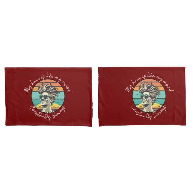 Mood Swinger's Time Machine Black Style Clock Pillowcase (Front-Set)