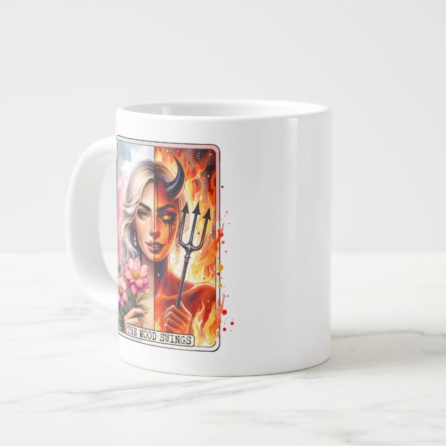 Mood Swings, Fun, tarot, menopause, mood, humor  Large Coffee Mug (Front Left)
