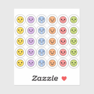 Mood Tracker Cute Emotions Emoji Head Bujo Planner