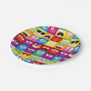 Moods and Emoticons Paper Plate