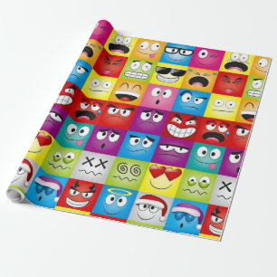 Moods and Emoticons Wrapping Paper
