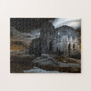 Moody Abandoned Ruins of Gothic Cathedral Jigsaw Puzzle